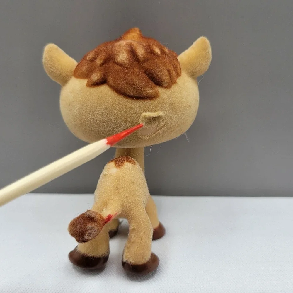 Littlest Pet Shop LPS #997 Camel Flocked Horse Figure Brown & Tan Hasbro
